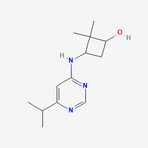 molecular formula C13H21N3O B6645521 2,2-Dimethyl-3-[(6-propan-2-ylpyrimidin-4-yl)amino]cyclobutan-1-ol 