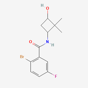 molecular formula C13H15BrFNO2 B6645534 2-bromo-5-fluoro-N-(3-hydroxy-2,2-dimethylcyclobutyl)benzamide 