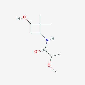 molecular formula C10H19NO3 B6645538 N-(3-hydroxy-2,2-dimethylcyclobutyl)-2-methoxypropanamide 