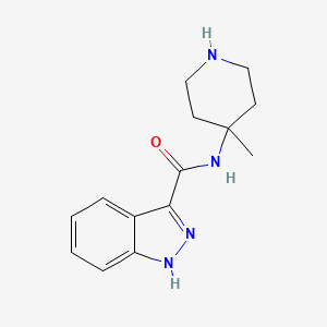 molecular formula C14H18N4O B6645580 N-(4-methylpiperidin-4-yl)-1H-indazole-3-carboxamide 