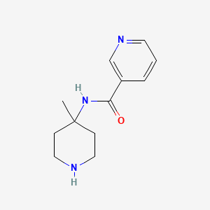 molecular formula C12H17N3O B6645585 N-(4-methylpiperidin-4-yl)pyridine-3-carboxamide 