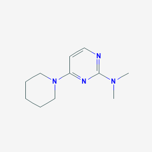 molecular formula C11H18N4 B6645595 N,N-Dimethyl-4-piperidinopyrimidine-2-amine 