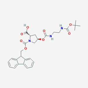 molecular formula C28H33N3O8 B066456 Fmoc-Hyp(Bom)-OH CAS No. 187223-15-0