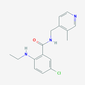 molecular formula C16H18ClN3O B6645613 5-chloro-2-(ethylamino)-N-[(3-methylpyridin-4-yl)methyl]benzamide 