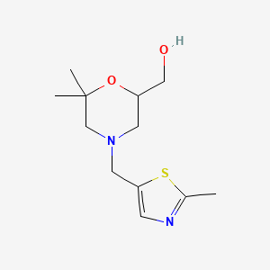 molecular formula C12H20N2O2S B6645645 [6,6-Dimethyl-4-[(2-methyl-1,3-thiazol-5-yl)methyl]morpholin-2-yl]methanol 