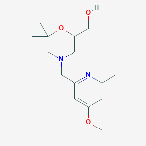 molecular formula C15H24N2O3 B6645659 [4-[(4-Methoxy-6-methylpyridin-2-yl)methyl]-6,6-dimethylmorpholin-2-yl]methanol 
