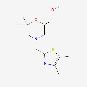 molecular formula C13H22N2O2S B6645663 [4-[(4,5-Dimethyl-1,3-thiazol-2-yl)methyl]-6,6-dimethylmorpholin-2-yl]methanol 
