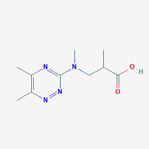 molecular formula C10H16N4O2 B6645678 3-[(5,6-Dimethyl-1,2,4-triazin-3-yl)-methylamino]-2-methylpropanoic acid 