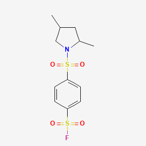 molecular formula C12H16FNO4S2 B6645699 4-[(2,4-Dimethylpyrrolidin-1-yl)sulfonyl]benzene-1-sulfonyl fluoride 