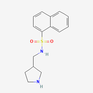 molecular formula C15H18N2O2S B6645708 N-(pyrrolidin-3-ylmethyl)naphthalene-1-sulfonamide 