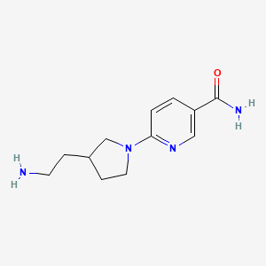 molecular formula C12H18N4O B6645710 6-[3-(2-Aminoethyl)pyrrolidin-1-yl]pyridine-3-carboxamide 