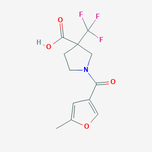 molecular formula C12H12F3NO4 B6645759 1-(5-Methylfuran-3-carbonyl)-3-(trifluoromethyl)pyrrolidine-3-carboxylic acid 