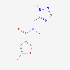molecular formula C10H12N4O2 B6645763 N,5-dimethyl-N-(1H-1,2,4-triazol-5-ylmethyl)furan-3-carboxamide 