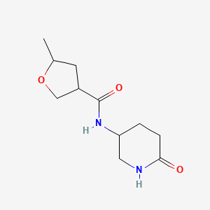 molecular formula C11H18N2O3 B6645781 5-methyl-N-(6-oxopiperidin-3-yl)oxolane-3-carboxamide 