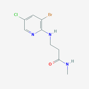 molecular formula C9H11BrClN3O B6645790 3-[(3-bromo-5-chloropyridin-2-yl)amino]-N-methylpropanamide 