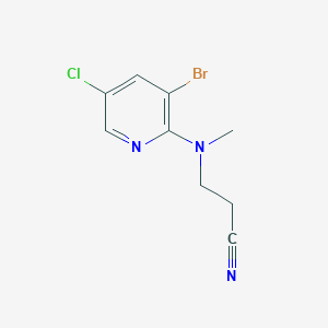 molecular formula C9H9BrClN3 B6645791 3-[(3-Bromo-5-chloropyridin-2-yl)-methylamino]propanenitrile 