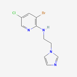 molecular formula C10H10BrClN4 B6645795 3-bromo-5-chloro-N-(2-imidazol-1-ylethyl)pyridin-2-amine 