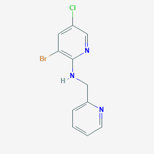 molecular formula C11H9BrClN3 B6645801 3-bromo-5-chloro-N-(pyridin-2-ylmethyl)pyridin-2-amine 