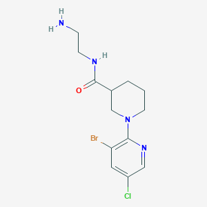 molecular formula C13H18BrClN4O B6645803 N-(2-aminoethyl)-1-(3-bromo-5-chloropyridin-2-yl)piperidine-3-carboxamide 