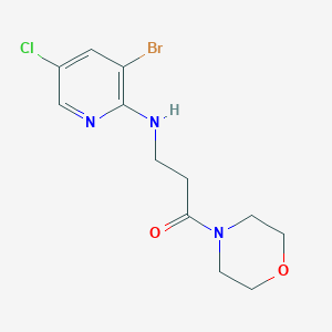 molecular formula C12H15BrClN3O2 B6645809 3-[(3-Bromo-5-chloropyridin-2-yl)amino]-1-morpholin-4-ylpropan-1-one 