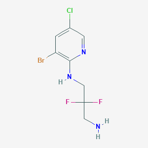 molecular formula C8H9BrClF2N3 B6645823 N'-(3-bromo-5-chloropyridin-2-yl)-2,2-difluoropropane-1,3-diamine 