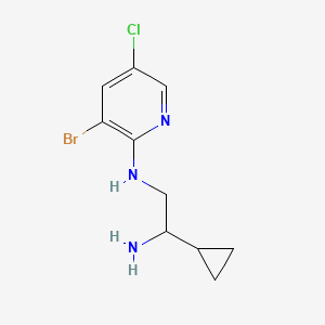 molecular formula C10H13BrClN3 B6645834 N'-(3-bromo-5-chloropyridin-2-yl)-1-cyclopropylethane-1,2-diamine 