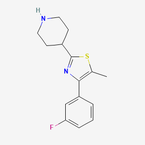 molecular formula C15H17FN2S B6645882 4-(3-Fluorophenyl)-5-methyl-2-piperidin-4-yl-1,3-thiazole 