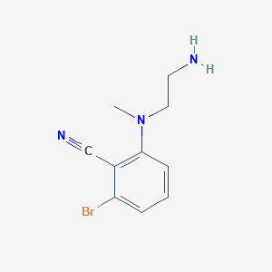 molecular formula C10H12BrN3 B6645894 2-[2-Aminoethyl(methyl)amino]-6-bromobenzonitrile 