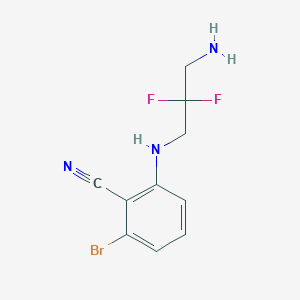 molecular formula C10H10BrF2N3 B6645903 2-[(3-Amino-2,2-difluoropropyl)amino]-6-bromobenzonitrile 