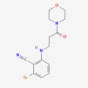 molecular formula C14H16BrN3O2 B6645909 2-Bromo-6-[(3-morpholin-4-yl-3-oxopropyl)amino]benzonitrile 