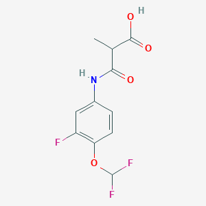 molecular formula C11H10F3NO4 B6645912 3-[4-(Difluoromethoxy)-3-fluoroanilino]-2-methyl-3-oxopropanoic acid 