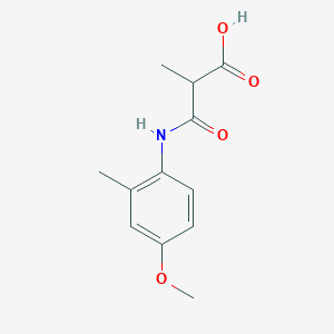 molecular formula C12H15NO4 B6645920 3-(4-Methoxy-2-methylanilino)-2-methyl-3-oxopropanoic acid 