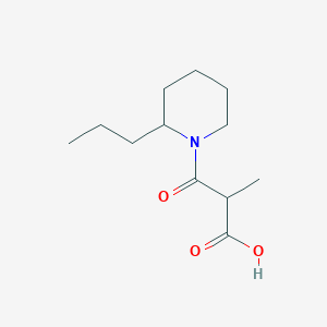 molecular formula C12H21NO3 B6645926 2-Methyl-3-oxo-3-(2-propylpiperidin-1-yl)propanoic acid 