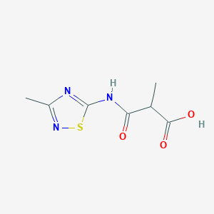 molecular formula C7H9N3O3S B6645929 2-Methyl-3-[(3-methyl-1,2,4-thiadiazol-5-yl)amino]-3-oxopropanoic acid 