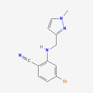 molecular formula C12H11BrN4 B6645938 4-Bromo-2-[(1-methylpyrazol-3-yl)methylamino]benzonitrile 