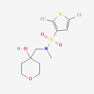 molecular formula C11H15Cl2NO4S2 B6645964 2,5-dichloro-N-[(4-hydroxyoxan-4-yl)methyl]-N-methylthiophene-3-sulfonamide 