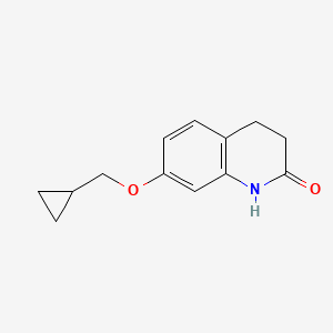 molecular formula C13H15NO2 B6645966 7-(cyclopropylmethoxy)-3,4-dihydro-1H-quinolin-2-one 