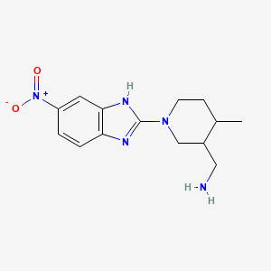 molecular formula C14H19N5O2 B6646002 [4-methyl-1-(6-nitro-1H-benzimidazol-2-yl)piperidin-3-yl]methanamine 