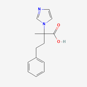 molecular formula C14H16N2O2 B6646015 2-Imidazol-1-yl-2-methyl-4-phenylbutanoic acid 
