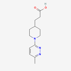 molecular formula C13H19N3O2 B6646022 3-[1-(6-Methylpyridazin-3-yl)piperidin-4-yl]propanoic acid 