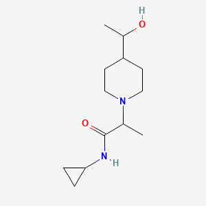 molecular formula C13H24N2O2 B6646031 N-cyclopropyl-2-[4-(1-hydroxyethyl)piperidin-1-yl]propanamide 