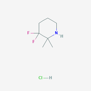 molecular formula C7H14ClF2N B6646047 3,3-Difluoro-2,2-dimethylpiperidine hydrochloride 