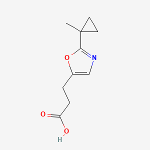 molecular formula C10H13NO3 B6646055 3-[2-(1-Methylcyclopropyl)-1,3-oxazol-5-yl]propanoic acid 