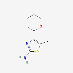 molecular formula C9H14N2OS B6646060 5-Methyl-4-(oxan-2-yl)-1,3-thiazol-2-amine 