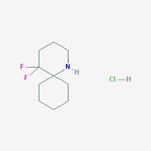 molecular formula C10H18ClF2N B6646062 5,5-Difluoro-1-azaspiro[5.5]undecane hydrochloride 