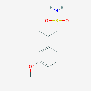 molecular formula C10H15NO3S B6646065 2-(3-Methoxyphenyl)propane-1-sulfonamide 