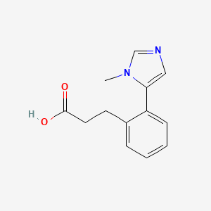 molecular formula C13H14N2O2 B6646078 3-[2-(3-Methylimidazol-4-yl)phenyl]propanoic acid 