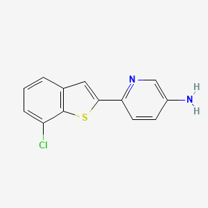 molecular formula C13H9ClN2S B6646081 6-(7-Chloro-1-benzothiophen-2-yl)pyridin-3-amine 