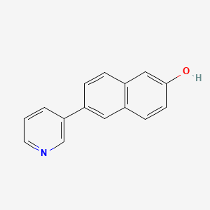 molecular formula C15H11NO B6646082 6-Pyridin-3-ylnaphthalen-2-ol 