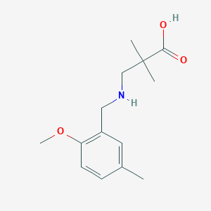 molecular formula C14H21NO3 B6646103 3-[(2-Methoxy-5-methylphenyl)methylamino]-2,2-dimethylpropanoic acid 